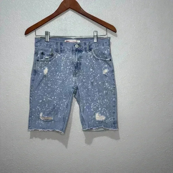Levi's 511 Slim Shorts Bermuda,Girls,Jean Denim,Light Wash Paint Splatter, 14R! - Picture 3 of 16